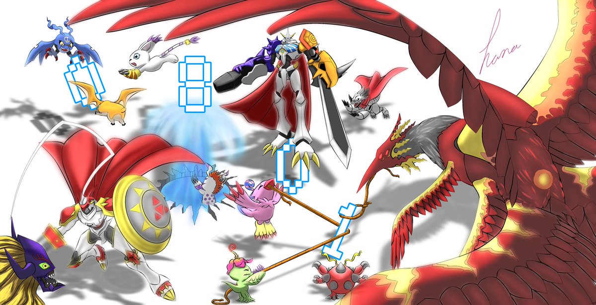 Digimonhana's tweet photo. #デジモンの日
時間なくて最近描けてないけどなんとか当日間に合った〜
#8月1日メモリアル2020 おめでとう🎊
#digimon  #お台場メモリアル　#デジモン https://t.co/FtLvCn5IXN