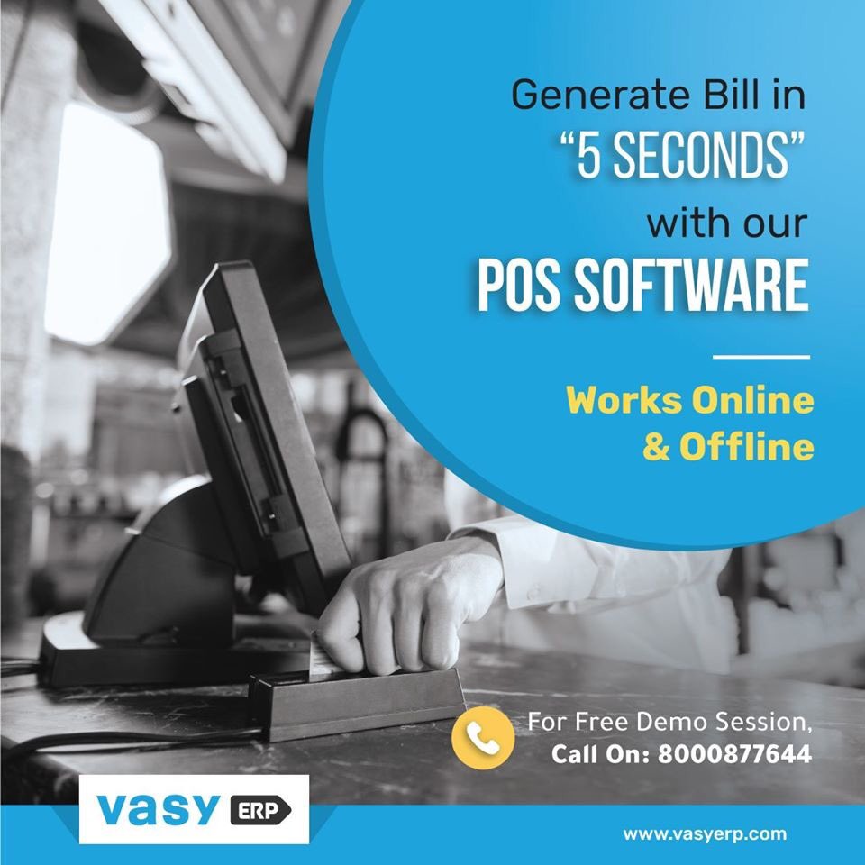 vasyerp's tweet photo. Count on your fingers, 1-2-3-4-5!
Your GST bill is generated with our easy to use and quick POS Software.
#vasyerp #accounting #accountingsoftware #billingsoftware #cloudbasedtechnology #possoftware #gstsoftware #retailers #businessowner #AatmaNirbharBharat #madeinindia🇮🇳 https://t.co/AubtmxbjQX