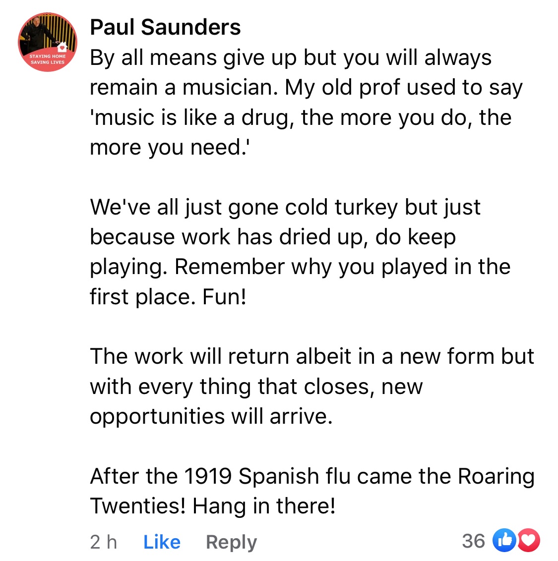 Share this with any musician who needs to hear it. Hang on in there, the roaring twenties are COMING! 💪💪