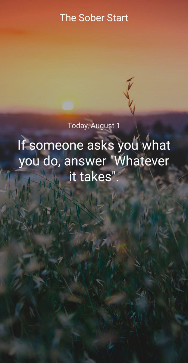 If someone asks you what you do, answer 'Whatever it takes'. #iamsober #ODAAT #RecoveryPosse #AA #XA #grateful