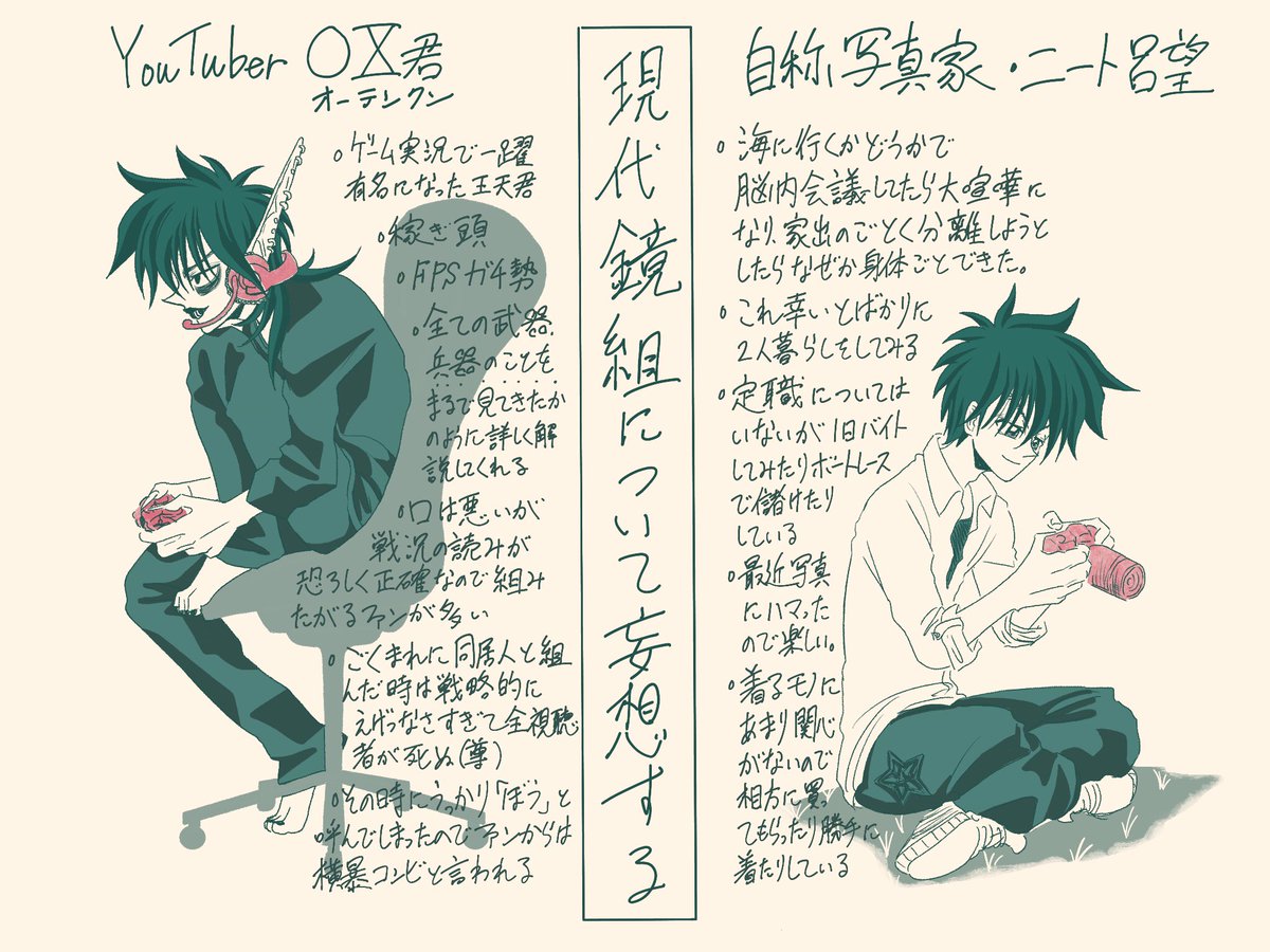現パロ鏡組の妄想で300年すごせる。 