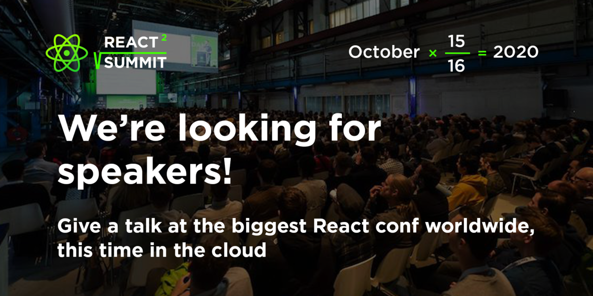 Наши коллеги из React Summit приглашают принять участие в онлайн конференции как зрителей, так и докладчиков. Отмечайте 15-16 октября в календарях!
reactsummit.com

Для подачи докладов – forms.gle/r2jCDTRVZLzrpY…

#javascript #react #conference #reactsummit