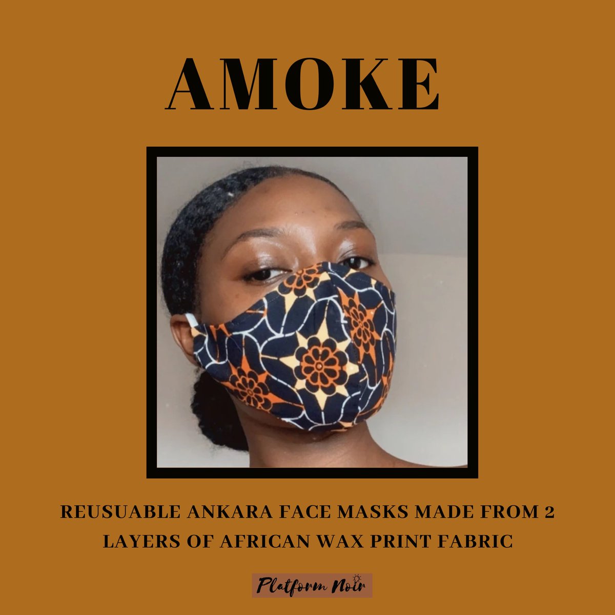  @AmokeShop Reusable Ankara face masks made from 2 layers of African wax print fabric https://shopamoke.co.uk/  https://instagram.com/shopamoke?igshid=17o02xmyagrhx