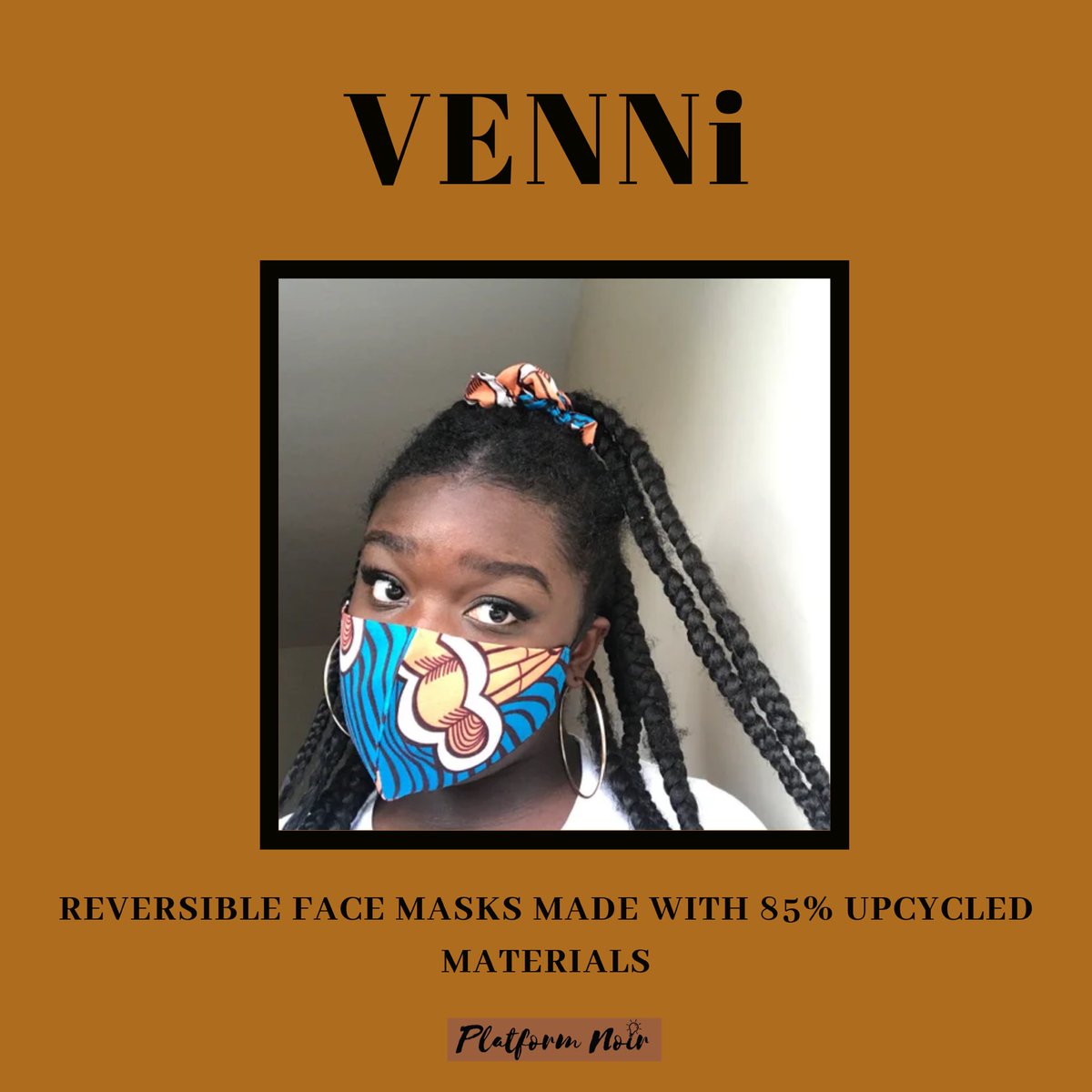 VENNiReversible & sustainable face masks made with 85% upcycled materials https://www.dressedbyvenni.co.uk/  https://instagram.com/dressed.by.venni?igshid=1jk2ekwqanr7j