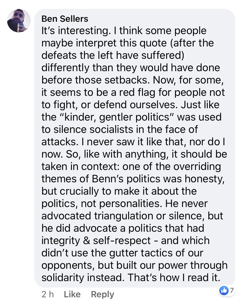 @Olly4Northfield I don’t get that from it, Olly. This is what I said on my FB, in answer to those who were saying it’s tantamount to rolling over & accepting attacks. I think that’s de-contextualising Benn’s words...
