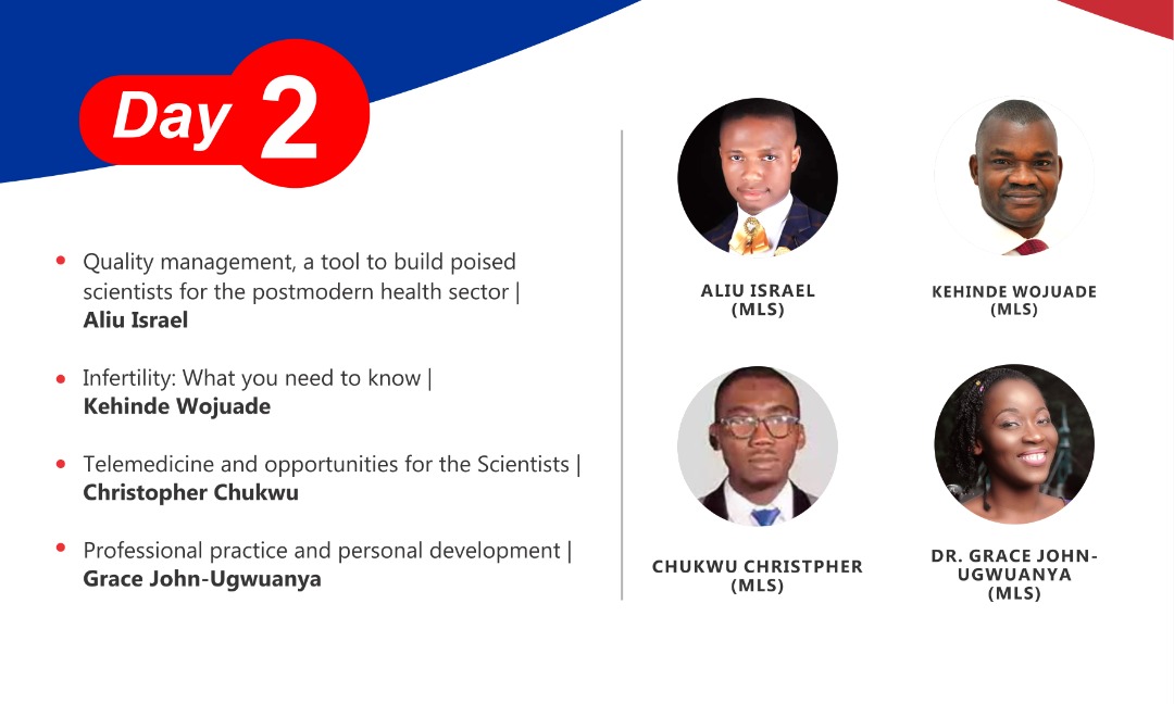 leadmedlab's tweet photo. #LEADMedLab AFRICA SUMMIT
Day 2 Activities:
1st Session (3-5 pm)
Quality management, a tool to build poised scientists for the postmodern health sector | Sct. Alui Israel
Infertility: What you need to know | Sct. Wojuade Kehinde
1 https://t.co/VXlZNLUdJe