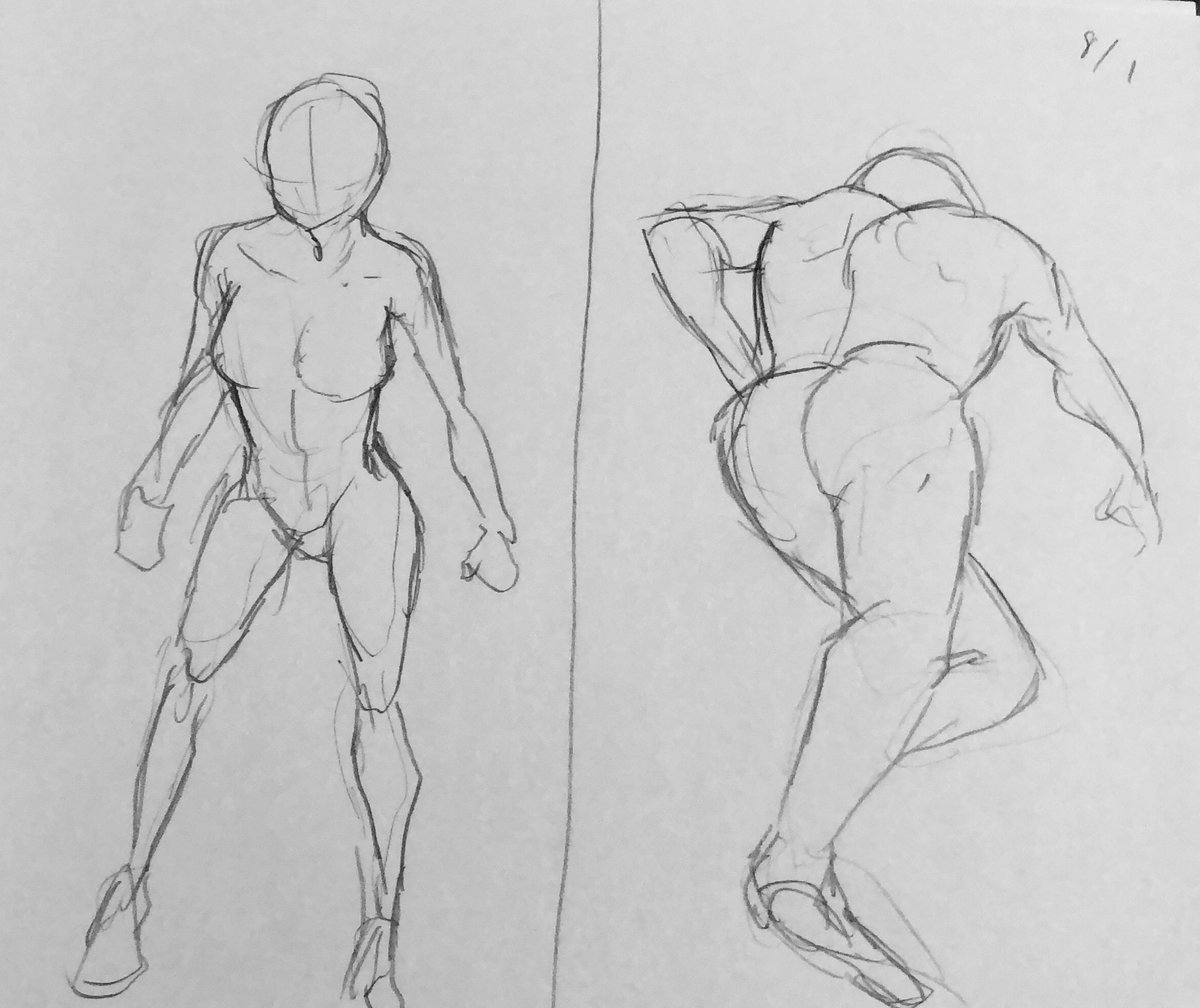3日目…あ〜しんど!今日は全然上手く描けなかった…意味わからんアングルとポーズ多すぎたね……むずかし 