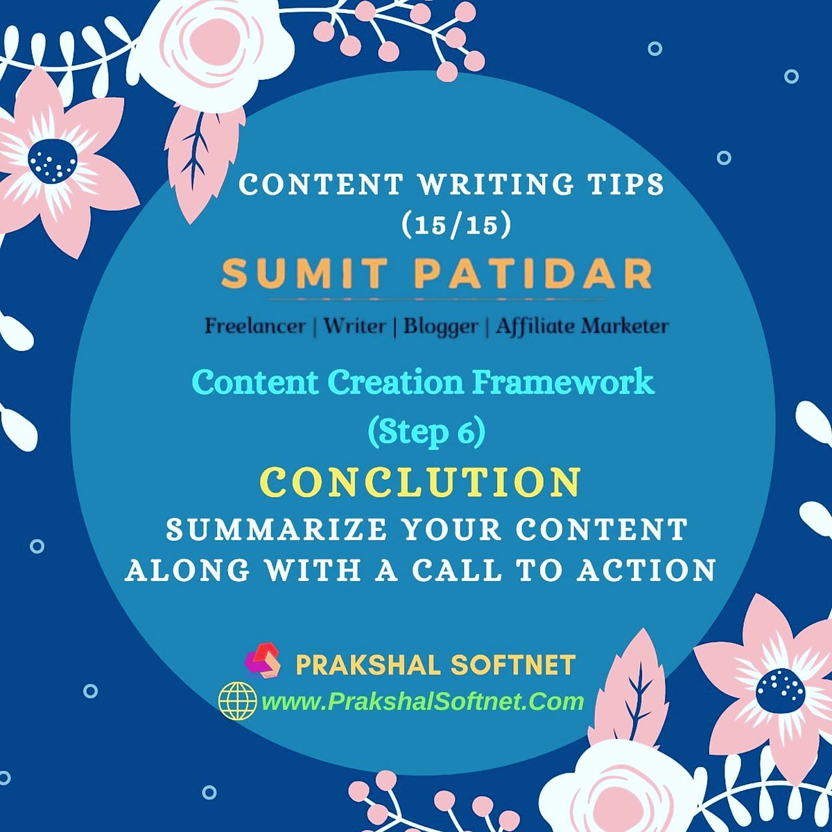 BloggerSumit's tweet image. #day45 

#tip45 Of #contentwritingtips 45 Days #challenge 

Content Creation Framework 
Step-6
#conclusion Of Your Content
Write #summary And #conclude In Few #sentences 

#contentwritingsecrets
#contentstrategytips 
#contentproduction 
#contentdevelopment 
#contentcreative