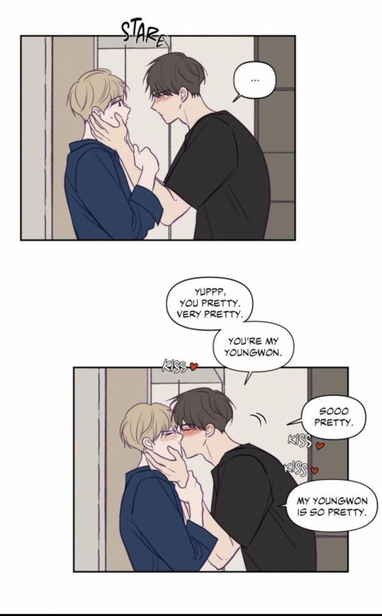 29. Viewfinder (Ongoing)- When you have face your object of desire and fantasies, what will u do??- There are 2 couples in this manhwa, they are linked- The best seme glow up in history- Tsundere uke? Yes- CHIBIS- Lewd in some chaps- Plot - Art 