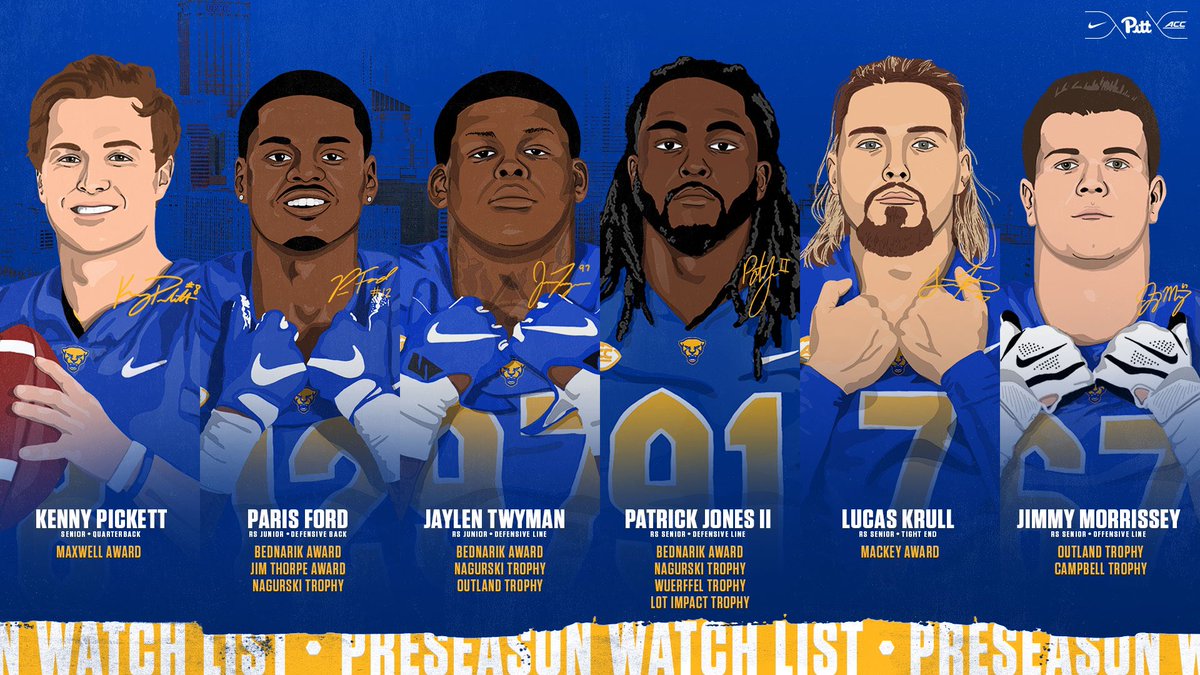 Pitt_FB's tweet photo. National Award Watch Lists 🏆🌟 

Watch out for these Pitt Panthers in 2️⃣0️⃣2️⃣0️⃣ and beyond...

#H2P https://t.co/AbacO0UQ92