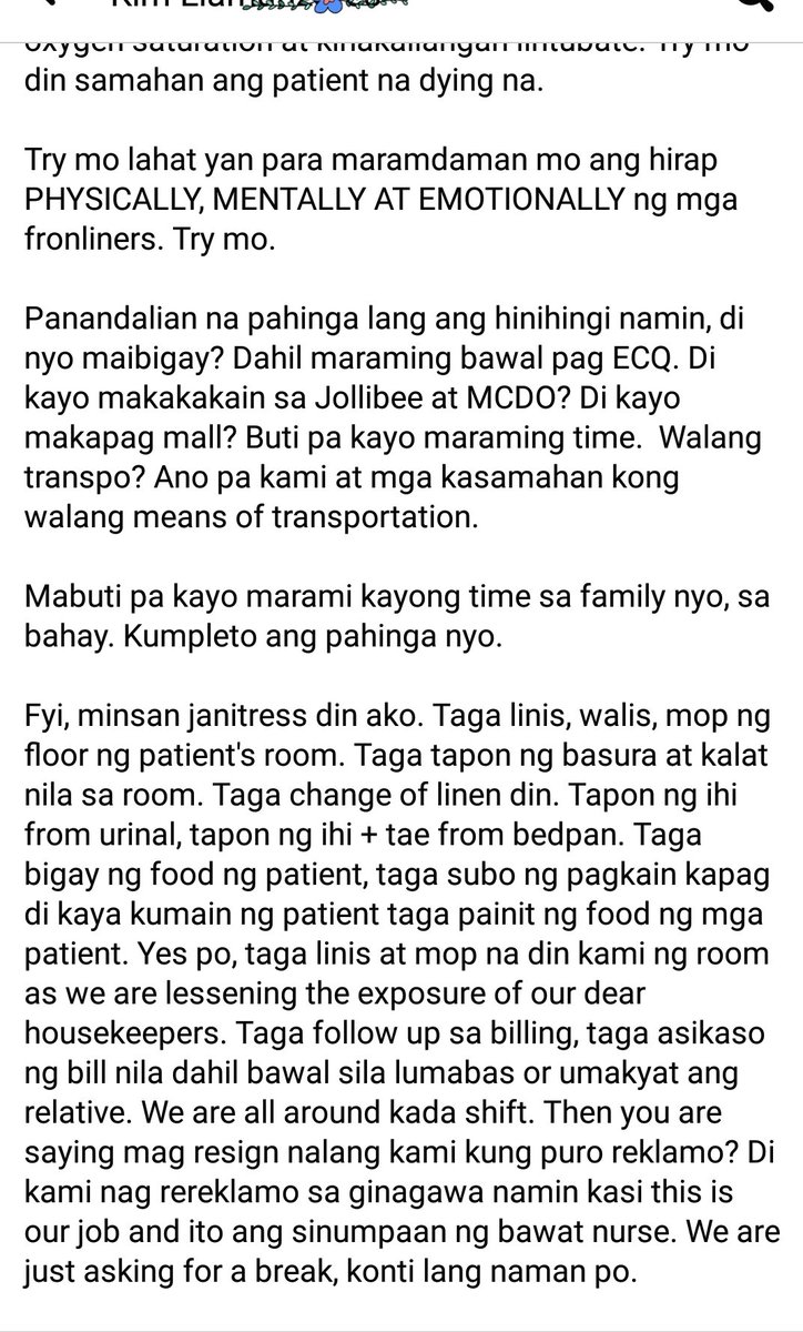 VAQueenieEspino's tweet image. Dear Sen., eto lang po ang gngawa ng mga healthworkers na snsabi nyong to work hard na lang. #FrontlinersCallForECQ #FrontlinersCallForTimeout