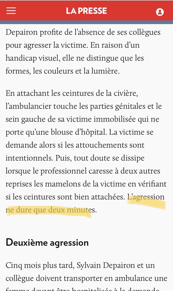 MathildeLaurier's tweet image. Bonjour @LP_LaPresse! L’agression ne dure que deux minutes? Et si on changeait ça pour l’agression dure deux minutes?