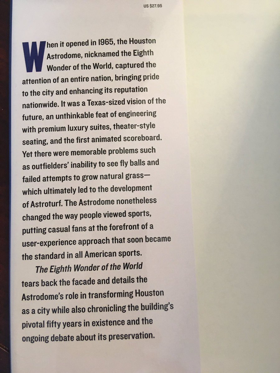 Suggestion for August 1 ... The Eighth Wonder of the World: The Life of Houston’s Iconic Astrodome (2016) by Robert C. Trumpbour and Kenneth Womack.