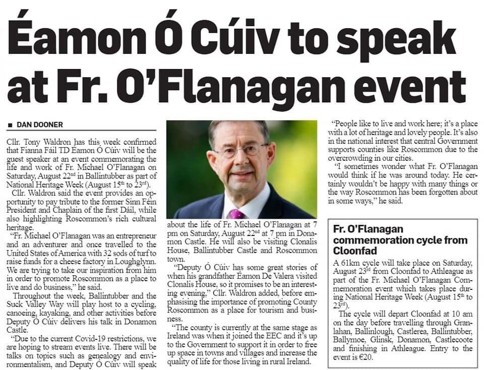 CllrAnthonyW's tweet photo. Date for your diary.. #suckvalleyway #Athleague
#Ballintubber 
#Ballymoe #Ballinlough
#Castlecoote #Fuerty
#Castlerea #Cloonfad
#Creggs
#Donamon
#Glinsk
#MountTalbot
#VisitRoscommon 
#RoscommonTourism
#GrowRemoteRoscommon
#TourismIreland
#KnowYourCounty https://t.co/swj27kHH8c