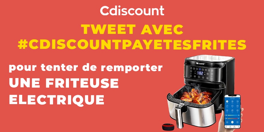Cdiscount's tweet photo. 🎁 #Concours 

🍟🇧🇪 C'est la journée internationale des frites belges ! On vous régale avec une friteuse électrique à gagner : https://t.co/EDdAVmdzT9

Pour tenter de la remporter : 
🔸 RT ce tweet
🔹Tweet avec #CdiscountPayeTesFrites

⏰ TAS 05/08 https://t.co/Zd4EbxruqQ