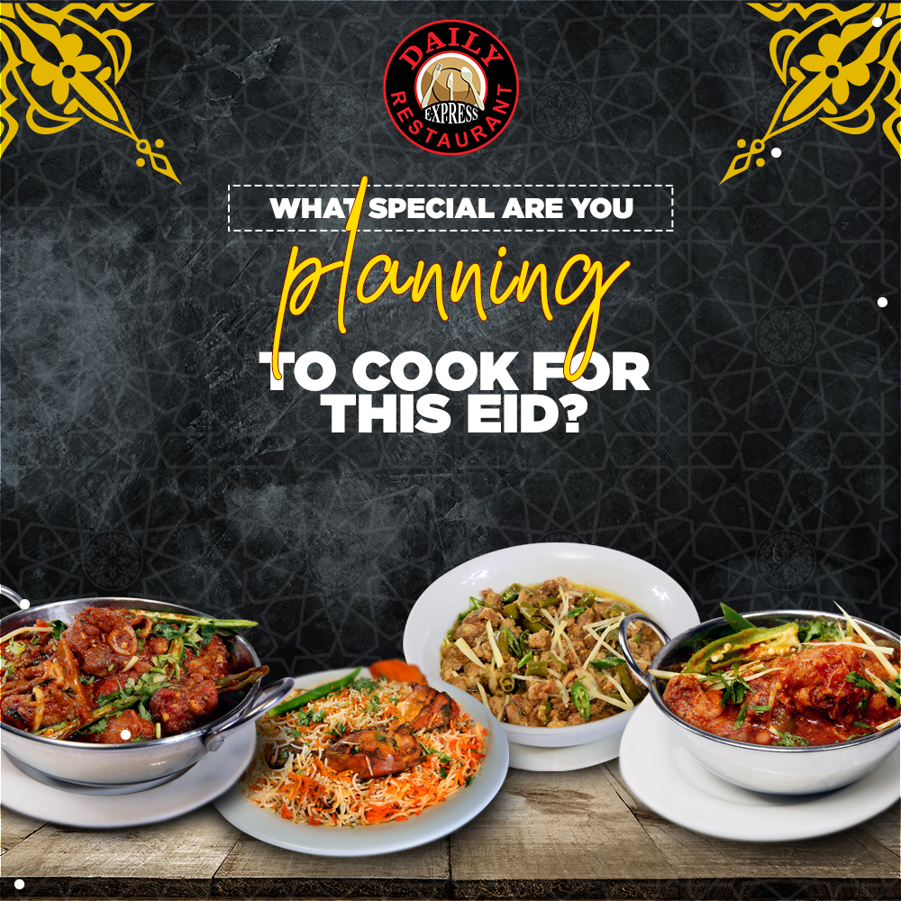 Dailyrestaurant's tweet photo. Sending Eid greetings to your near &amp; dear ones. Celebrate this festive day with lots of joy and blessings.

#DailyExpressRestaurant #Dinein #Delivery #OrderNow #desifood #Eidaladha #specialdish #Celebrations #Eid https://t.co/jwSiVOq1JB