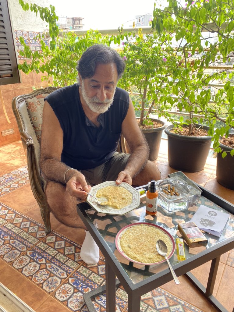 HaseebDrabu's tweet photo. Eid lunch with my childhood buddy, Abhay Aima. Friends for 50 years, he is the most chilled out kashmiri I know! AimaSaab has been the chief protagonist for many a bedtime story for my son! https://t.co/DVBFtWLKnm