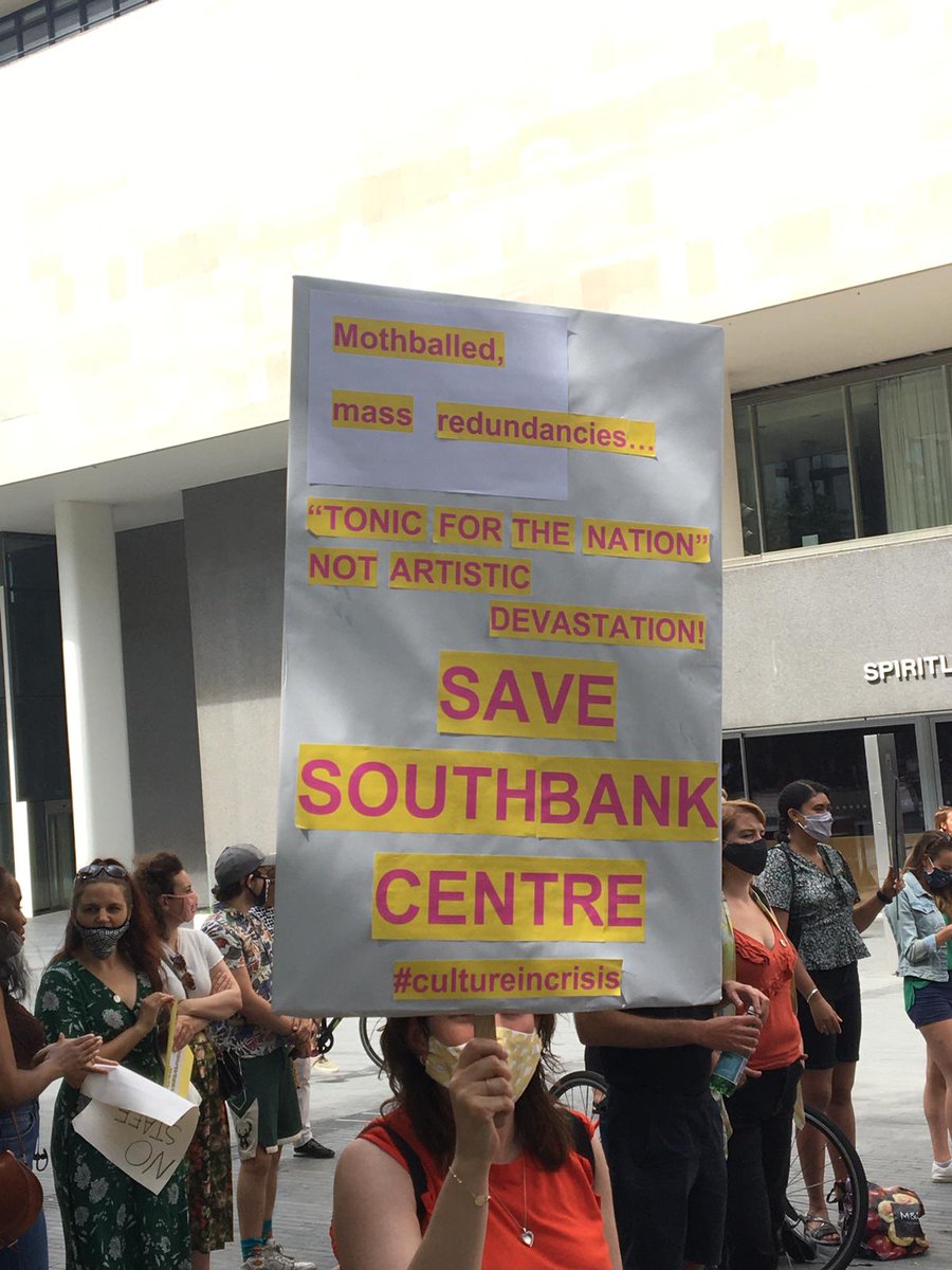 PCSCultureGroup's tweet photo. “We are calling on @DCMS and @southbankcentre to rediscover the Spirit of 1951 and provide proper funding for our institution which protects our members jobs and helps them provide art, music and culture for all.” #CultureVsCovid #CultureinCrisis #SaveOurSouthbank https://t.co/CuWRMlw4Qs