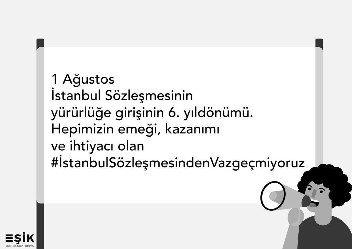 ❗️İstanbul Sözleşmesi’nin 1 Ağustos 2014'te yürürlüğe girmesini sağlayanlar canı pahasına mücadele ederken öldürülen ve mücadele eden kadınlardır. İstanbul Sözleşmesi'ni tartışmaya açanlar, artan kadın cinayetlerinin ve şiddetin sorumlusudur. #İstanbulSözleşmesindenVazgeçmiyoruz