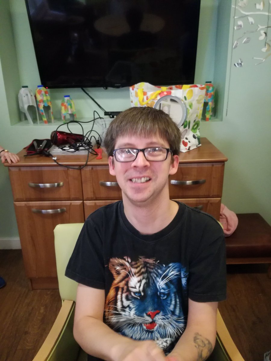 74_saz's tweet photo. @KirkgateHouse Graham decided to have a lockdown hair cut and loved the end result, the smile on his face said it all https://t.co/C8QqG6pK0Y