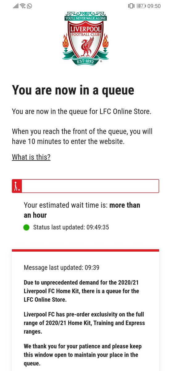 mrdavidco's tweet photo. Joined the Queue at 9.50am.. Got down to 24mins at 11.42am... Queue then paused? Now its more than an hour queue again! 😩 Please sort this 🤙🏼 @LFC @LFCHelp
#Nike #newkit #liverpool #lfc #lfcstore #liverpoolkit https://t.co/c3nzJi1oZ9