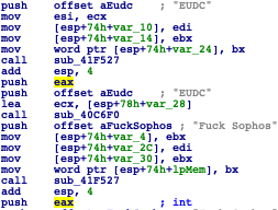 konekosecurity's tweet photo. #Emotet の作成者はSophosが嫌いのようですね。。。 https://t.co/iABt4v2KhK