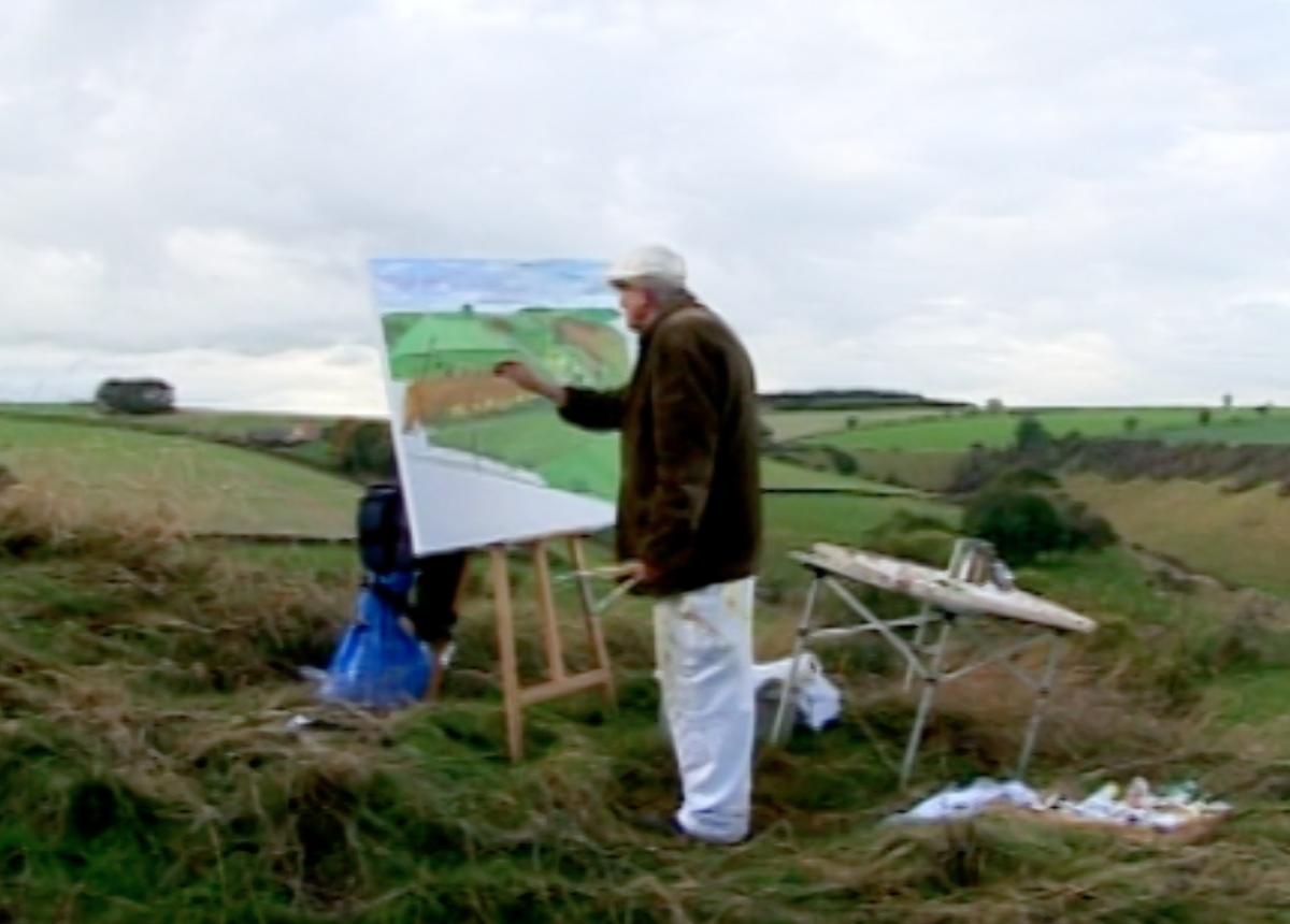 HockneyUnlocked's tweet photo. Hockney likes to set himself new challenges, depicting the unexplored and unremarkable. Here he draws an unexpected parallel between East Yorkshire and Los Angeles, both places he has responded to and on both has left a permanent imprint. https://t.co/z2mqLrT7Tp https://t.co/QHUUKppWAl