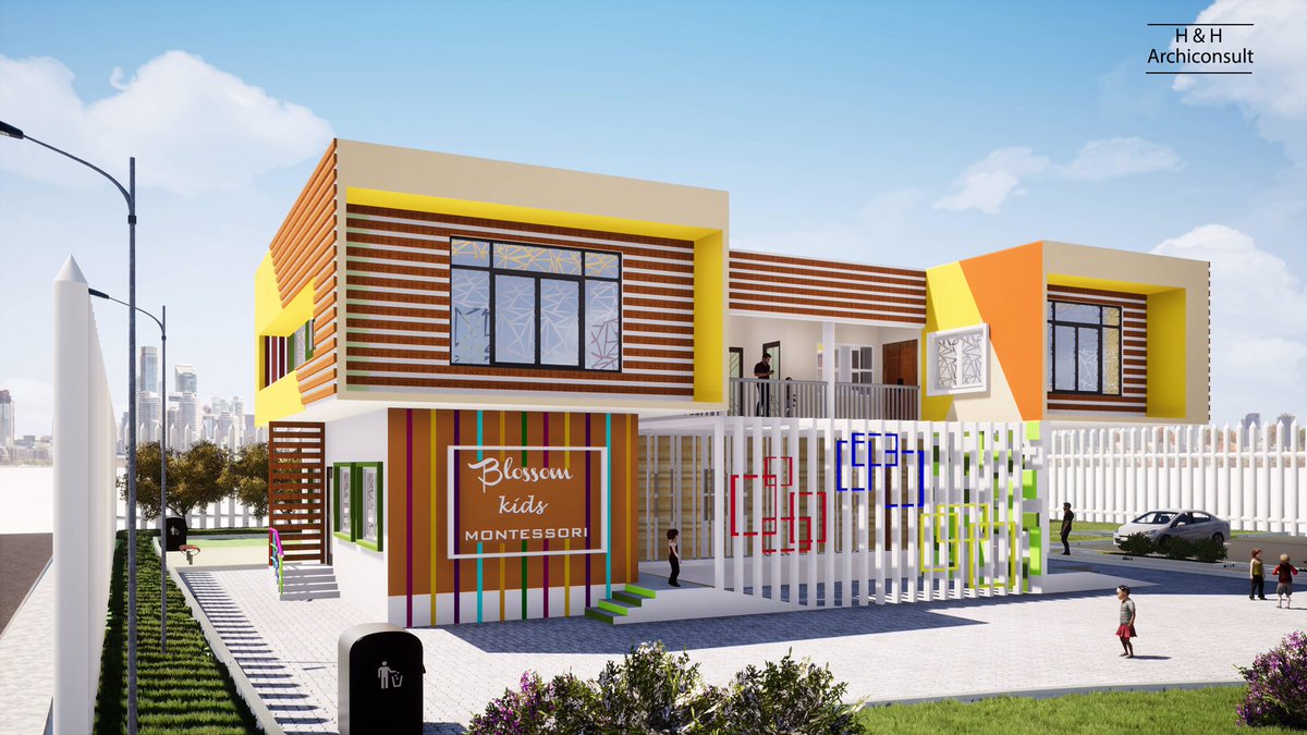 ItzPeaceruler's tweet photo. A fashionable stylish creche for the young and smart...
Blossom kids montessori.........small but great
Designed by H&H ARCHIconsult......contact us for all your architectural drawings and visualization
#facaderedesign
#Crechedesign
#colourfuldesign
#sketchup
#twinmotion https://t.co/gr7GXEWfRu