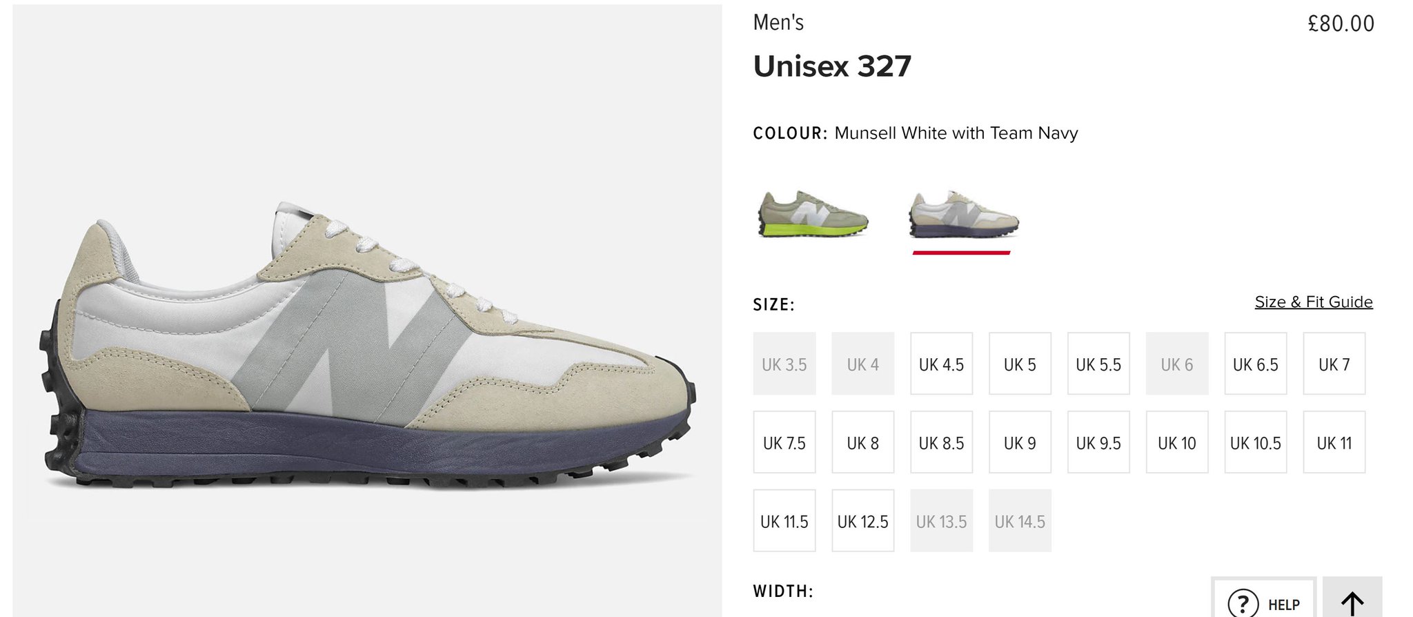 new balance 327 munsell white with team navy