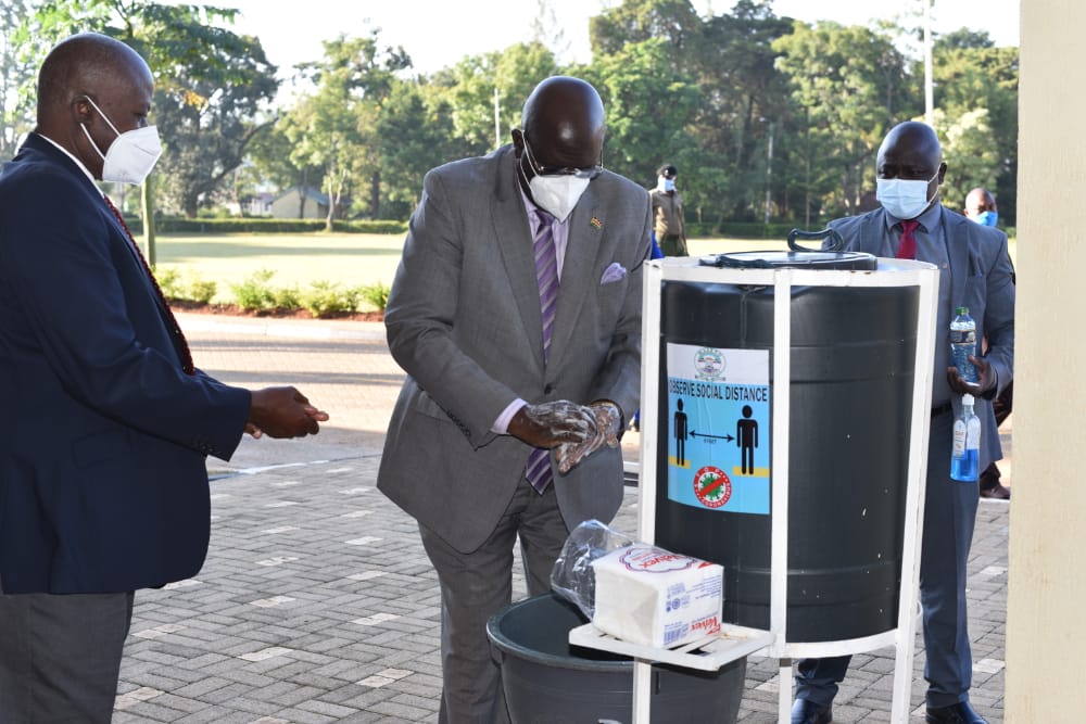 Photo: Education CS Prof George Magoha when he visited Maseno University. He reiterated that many Universities are not ready for reopening in the context of the health guidelines on covid-19. He asked the institutions to adopt Online learning prior to face to face sessions in January 2021.