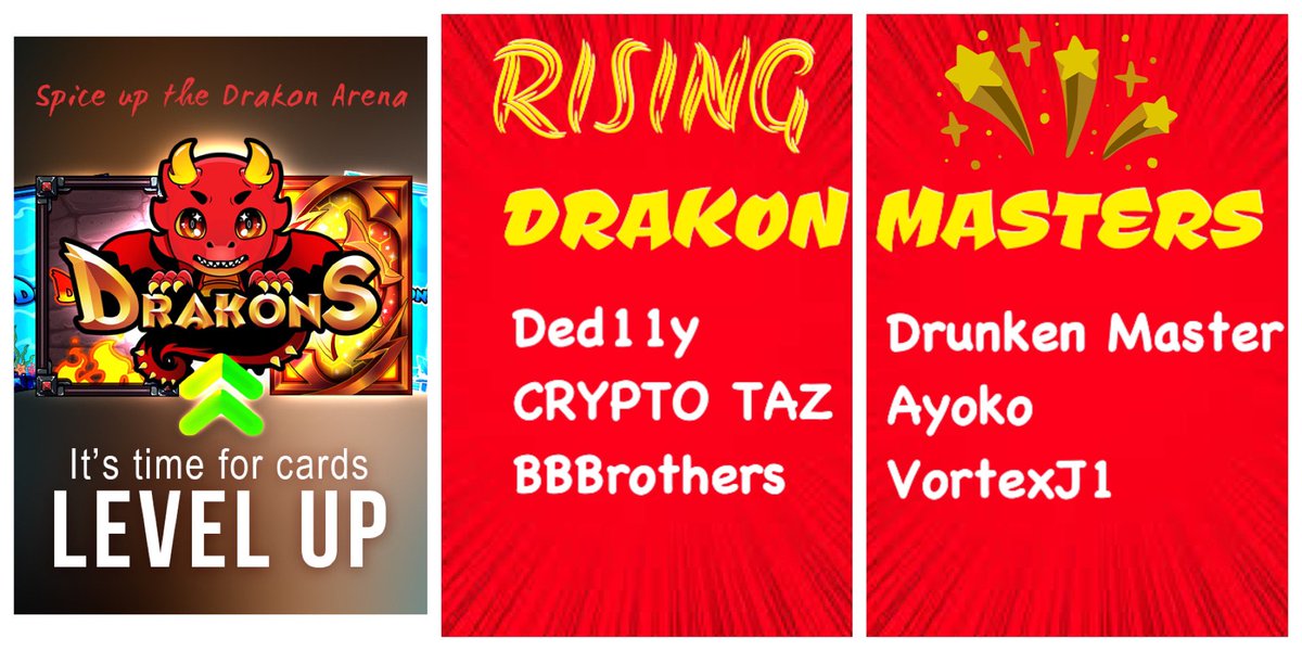 my_rachelle's tweet photo. Our congrats to the Final Top 3 @DrakonsIO Ranked Players for FRIDAY you won 40 card boosts. Interesting to see #ElrictheWizard rise up at #1 and #AmazuVermont at #2.
We also want to recognize the great battle efforts of not 3, but 6 players who consistently fought hard π₯ https://t.co/CMwILMIBb9