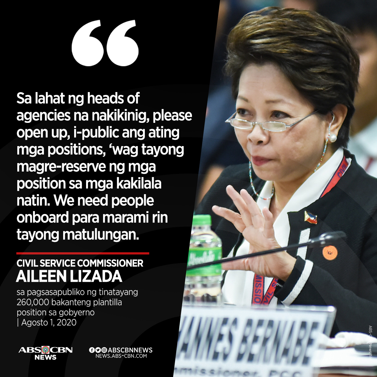 Itigil na ang 'padrino system' at isapubliko ng mga opisyal ng bawat ahensiya ang mga bakanteng posisyon. 'Yan ang pakiusap ng Civil Service Commission para mapunan ang tinatayang nasa 260,000 bakanteng plantilla position sa gobyerno. BASAHIN: bit.ly/3hUFu07