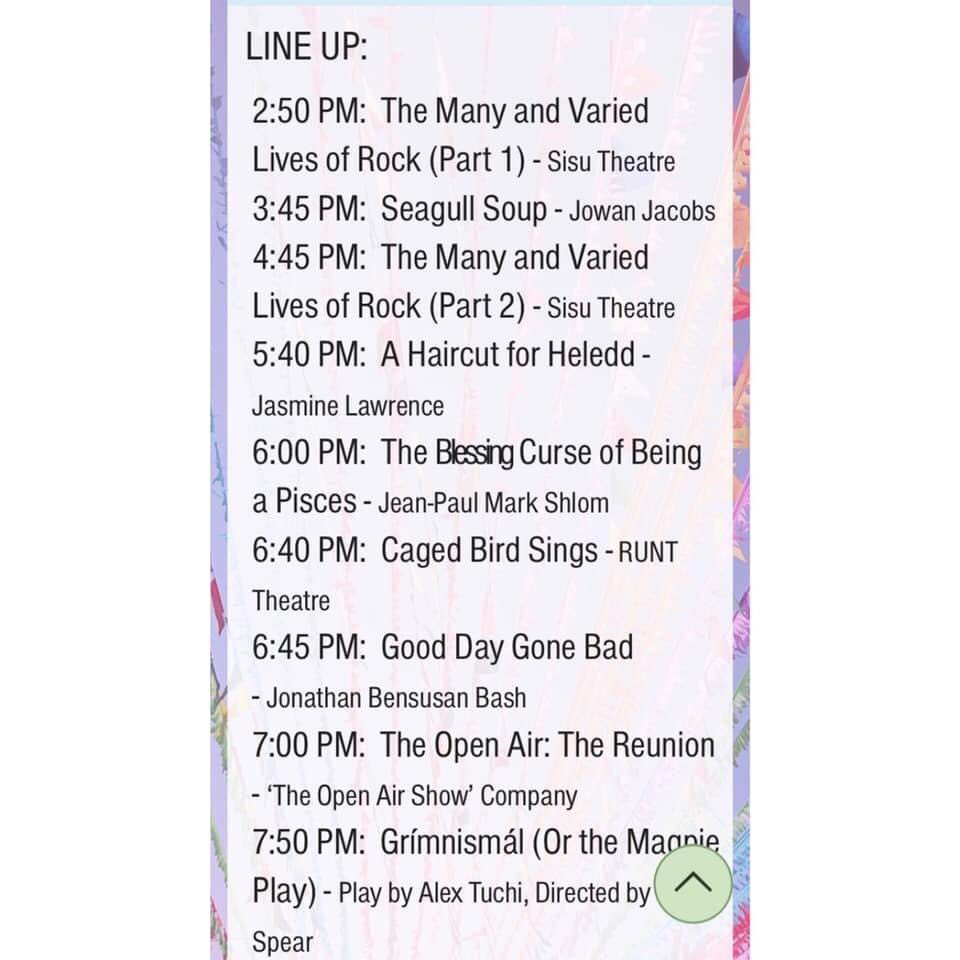 CommandFringe's tweet image. TODAYS FRINGE FESTIVAL LINE UP! 

We have an amazing line up of cyber-performances this weekend and are all buzzing after the SUCCESS of our first two days!💫 

Having fringe festival withdrawals? BOOK NOW: commandfringefestival.co.uk/schedule

#SaveTheArts
#supporttheartists