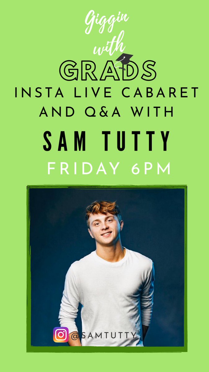 This weeks special guest we have none other than our very own <a href="/samtutty/">Sam Tutty</a> Catch Sam over on the @giggingwithgrads Instagram, Friday evening at 6pm! If you have a question for Sam Dm/tweet us &amp; we’ll pass it on! 💚#DearEvanHansen #DEH #SaveTheArtsUK #Samtutty