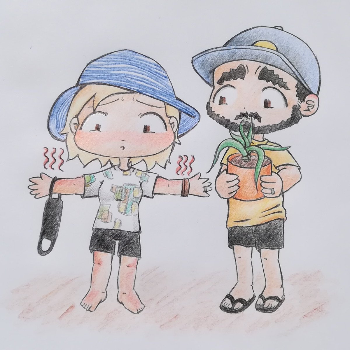 kari_stardust's tweet photo. Beach vibes/sunburn Shinodas because it's way too hot right now. 🏜️ #LpChibis
#ShinodaxShinodaAndSometimesTheRestOfMikesBandChibis #IWantWinterBack https://t.co/B898e2ge35