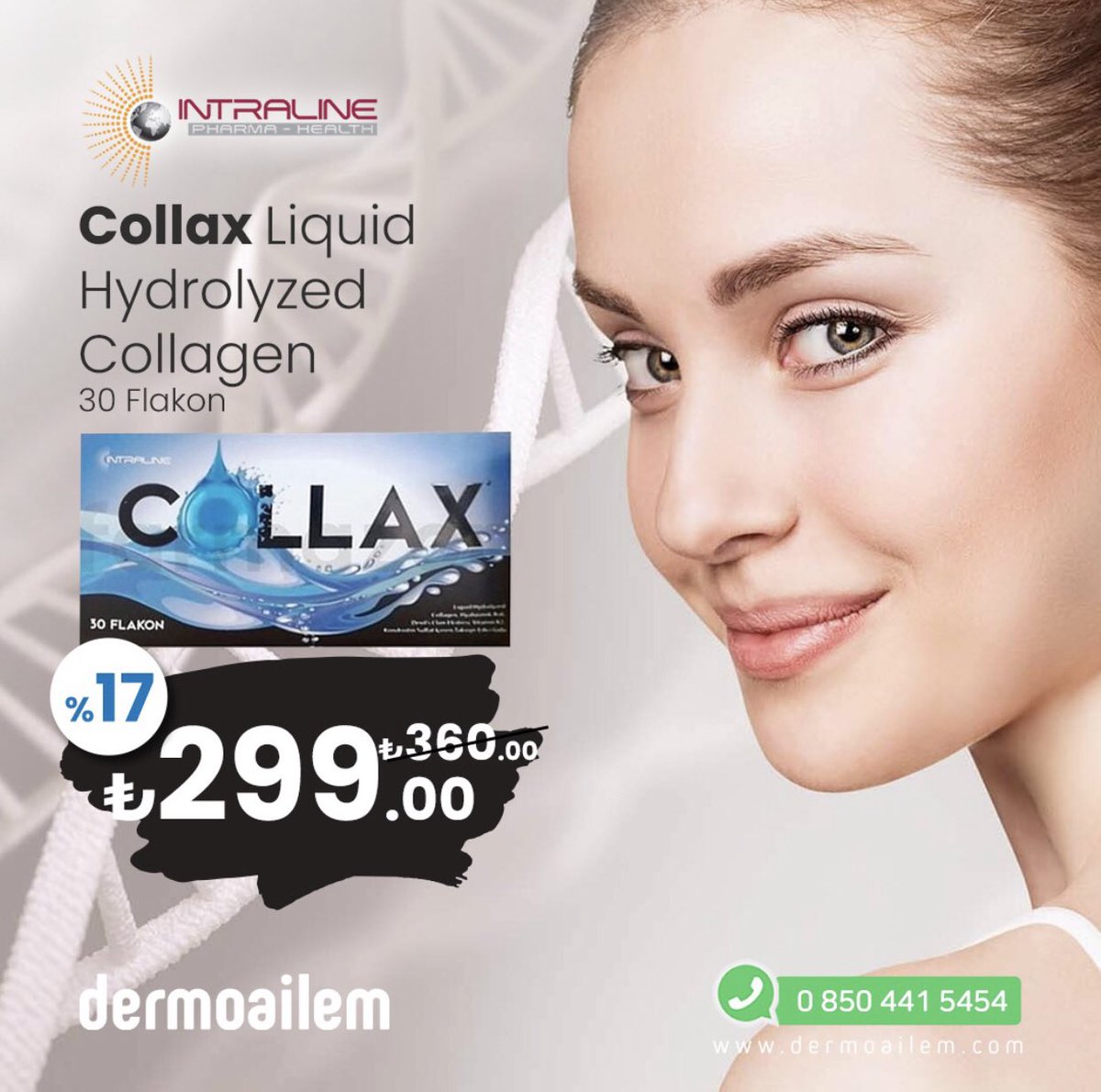 dermoailem's tweet photo. Collax Liquid Hydrolyzed Collagen 30 Flakon
Satış Fiyatı: %17 İndirim ile ₺299,00
Tavsiye Edilen Günlük Alım Dozu:. Günde 1 adet şişe 1 bardak su ile  karıştırılarak içilir
Şimdi Alışverişe Başla: https://t.co/Nj99iV4cFz
#dermoailem #collax #takviyegıda #liquid #collagen https://t.co/SLTvHlUwG1