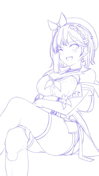 #ライザのアトリエ2 ライザ2のちょっと大人になったライザちゃん描いてる途中乳・ふとももを両立するのってムズイなぁこれで清書を始めるかどうするか迷うぜ('・ω・`) 