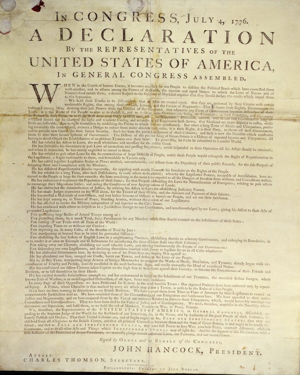 UNCAHistory's tweet photo. #OTD 1776 a “Dunlap Broadside” copy of The #DeclarationOfIndependence was read in #HalifaxNC-The 1st reading in the state. The likely reader was #CorneliusHarnett, #Resistance Leader. https://t.co/NVHi8z5mGE https://t.co/LXOSvVSajp