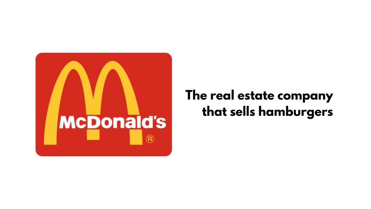 I saw a movie recently - 'The Founder'This movie completely changed my perspective of McDonalds - the real estate business that sells burgers.Yes - you read that right. Here's their story 