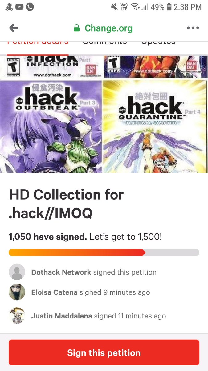 SykoTaha's tweet photo. Lets gooo!!! We got 1000+ signatures, any new .hack game would be great not necessarily IMOQ HD remake. @bnei876 @BandaiNamcoUS @BandaiAmerica @cc2information @PIROSHI_CC2 https://t.co/qkTdU3xGMu