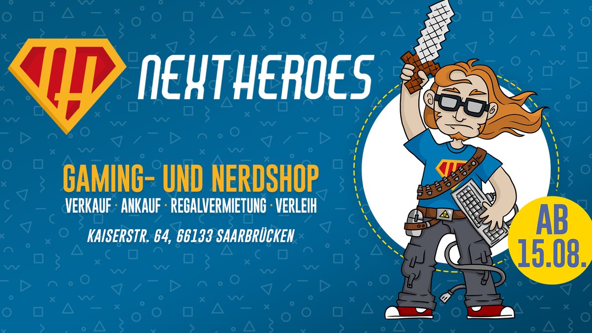 NextHeroesEvent's tweet photo. NEXT HEROES Gaming- und Nerdshop - die etwas andere Eventagentur! Wir feiern Eröffnung am 15.August 2020 13 Uhr! Folgt uns auf Instagram um zu sehen, wie aus einem leeren, unscheinbaren Raum nach und nach eine kleine Nerd-Welt entsteht. #nextheroes #saarbrücken #nerdevents https://t.co/Faj8sBvdjw