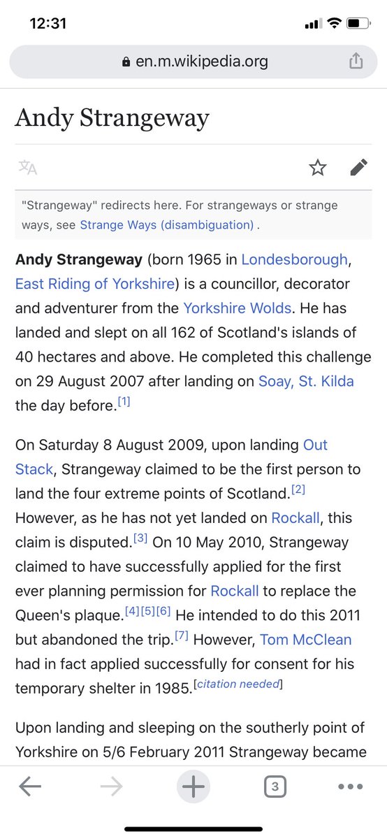 As you can see, he has that rare combination of councillor/adventurer/decorator that you so rarely see these days. He’s also the first person to have slept on all of Scotland’s islands of 40 hectares and above, obviously.