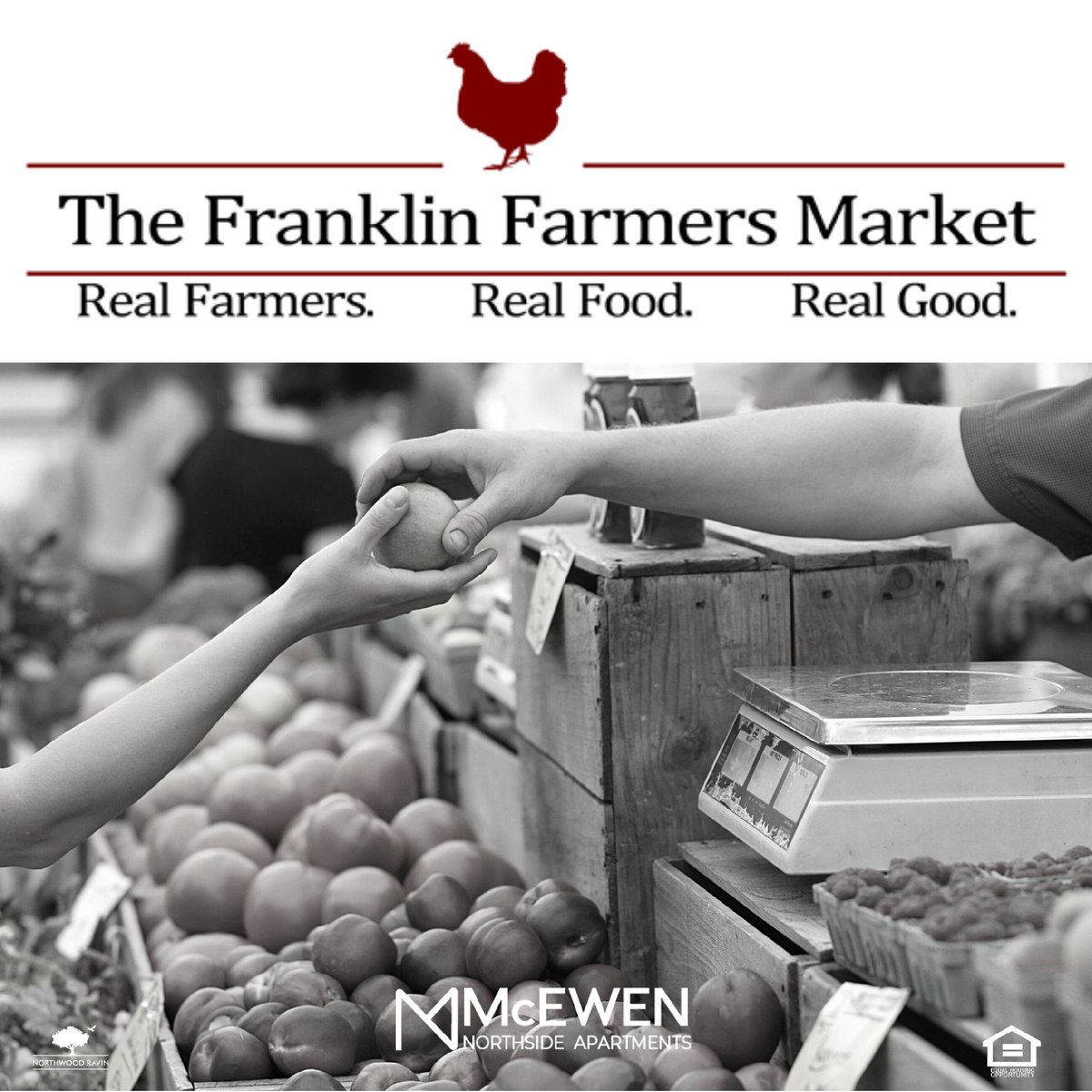 Plans this Saturday morning? Head down to the farmers market at the Factory at Franklin. Opens at 8AM, so start your day off right and shop local!
.
.
.
#FactoryatFranklin #FarmersMarket #FranklinTN #OldSoulNewSpirit #LiveMcEwenNorthside #ThisisNWRLiving #SupportLocal