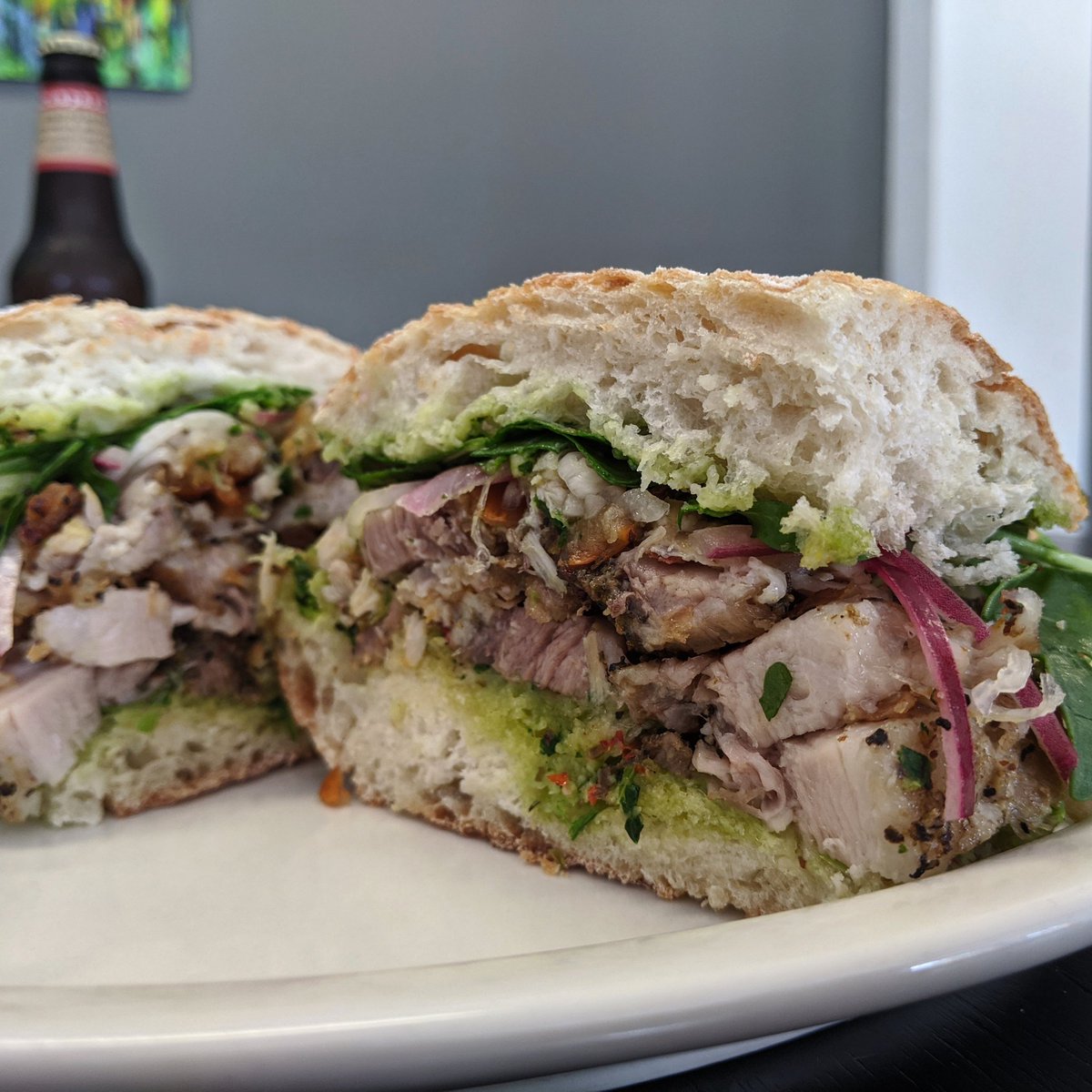 IsadorsOrganics's tweet photo. This #porchettasandwich ... Should be on the menu permanently? https://t.co/MJsEAchN5Z