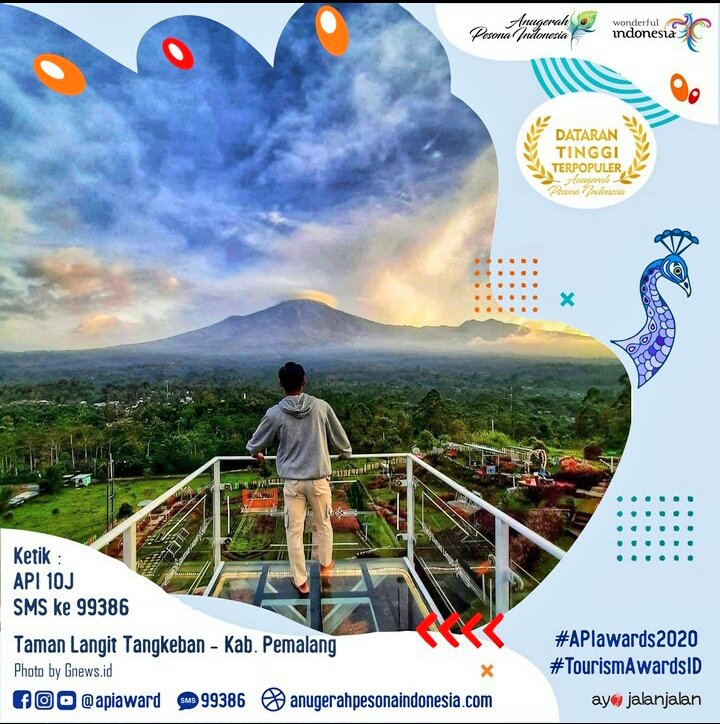 KominfoPemalang's tweet photo. Ayo vote ! Dukung utk Taman Langit Bukit Tangkeban Pulosari - Kab.Pemalang di #APIAward2020 dengan cara ketik API 10J kirim sms ke nomor 99386 https://t.co/bWjXY4imZY