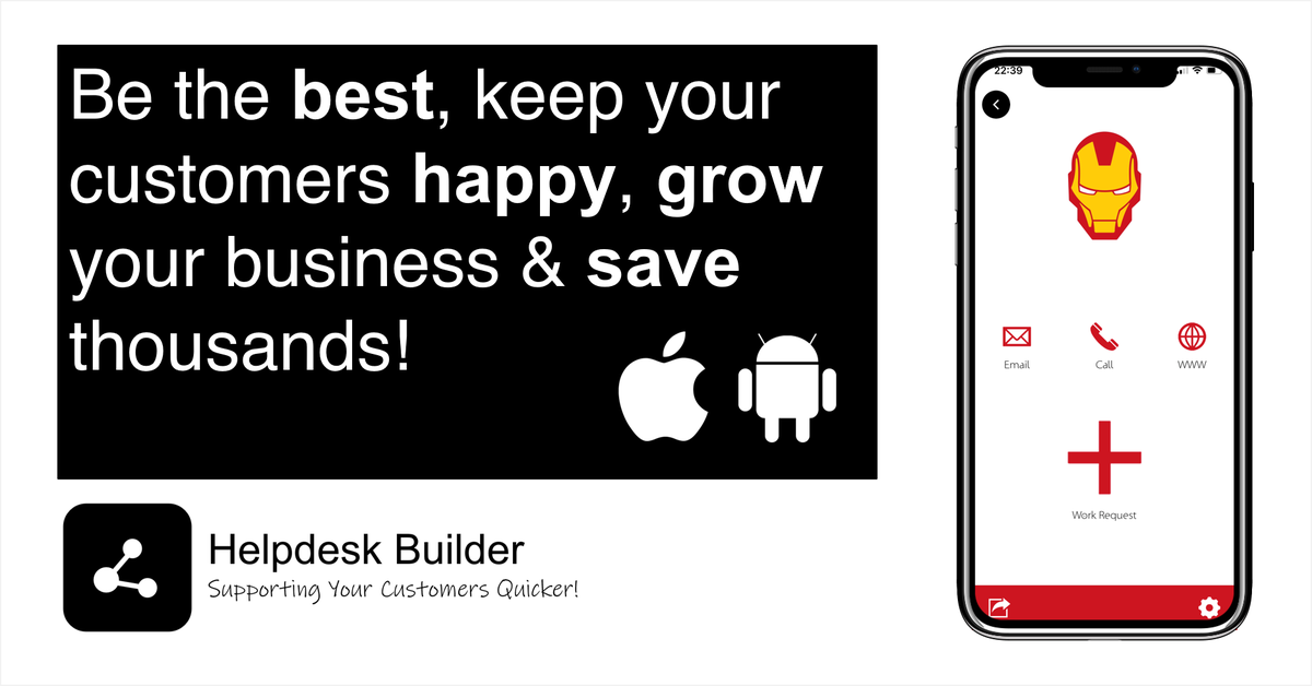 HelpdeskBuilder's tweet image. Helpdesk Builder - be your Customer&apos;s hero!

Download the new Helpdesk System App for FREE!  Brand it your way!  Effortless sharing &amp;amp; collaboration capability.  

#Helpdesk #HelpDeskSystem #FacilitiesManagement #Weekends

Get more detail here helpdeskbuilder.com