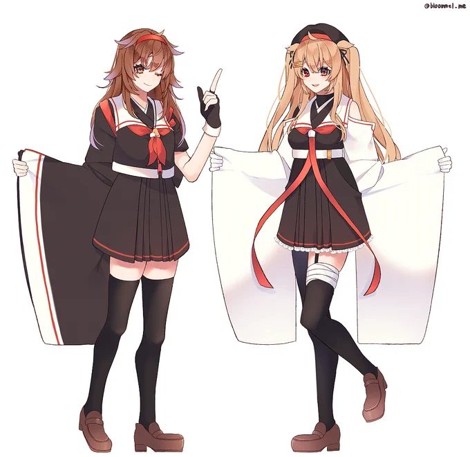 和服セーラーな白露姉妹 