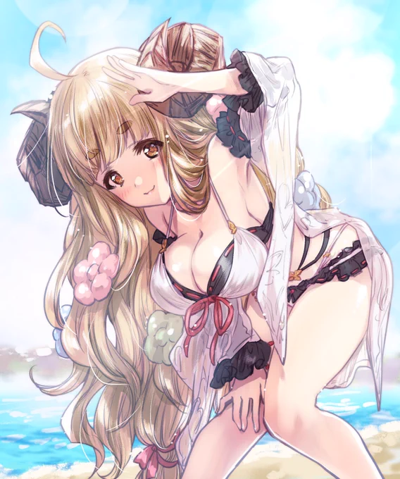 「くふふ…見つけたぞ♪こんなところで涼んでおったか…我も一緒していいかの?」
水着アニラ様かわいい…! #グラブル 