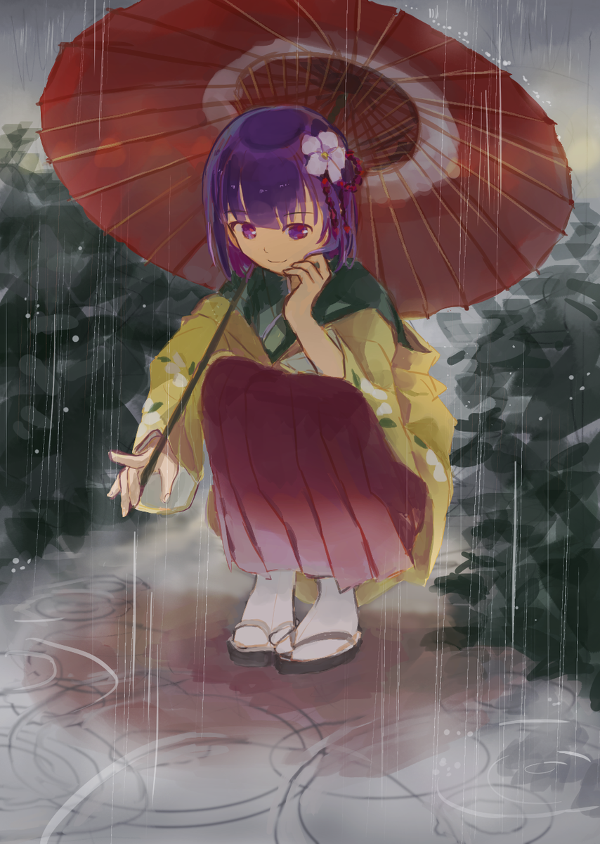 稗田阿求 かわいく描けたのでとっても満足 今日で梅雨明けたのかな はなふぐのイラスト