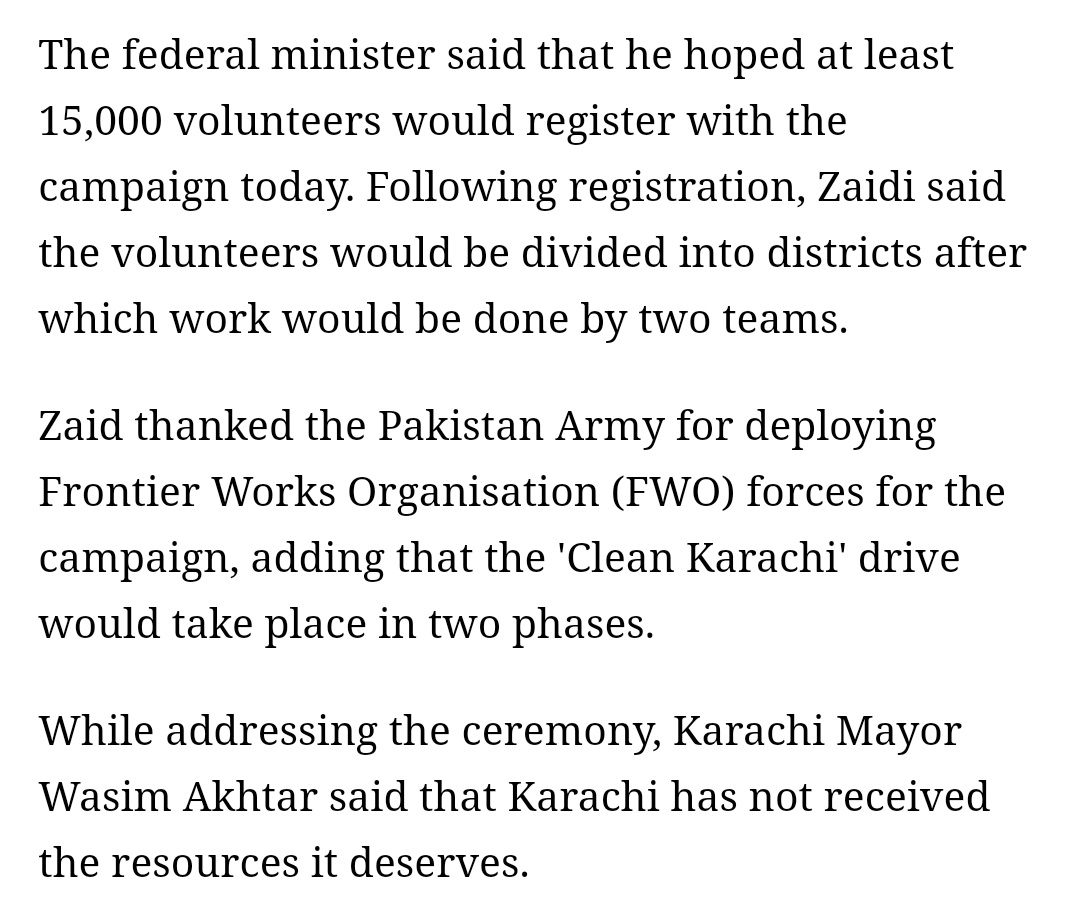 And that all he needs is a few soldiers and some trucks etc.So, to humor him he was given a few people and some equipment. Which wasnt enough ofc. Which was never going to be enough because cleaning Karachi is harder than cleaning the Augean stables.